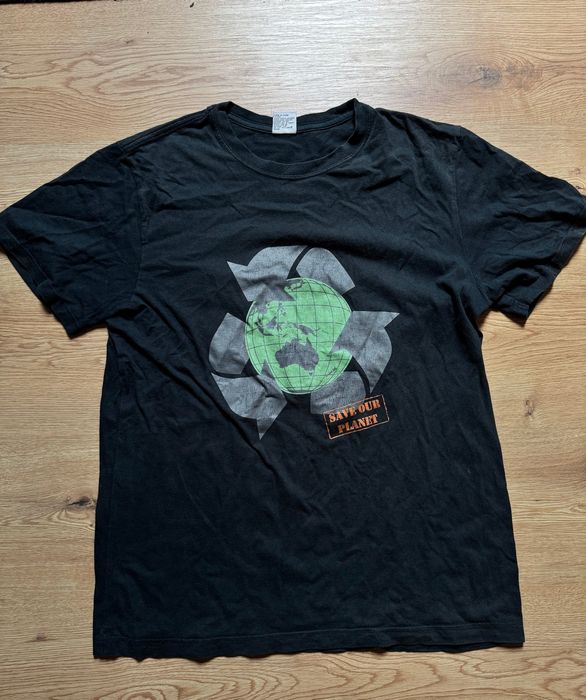 Męska koszulka z nadrukiem „SAVE OUR PLANET” – rozmiar M