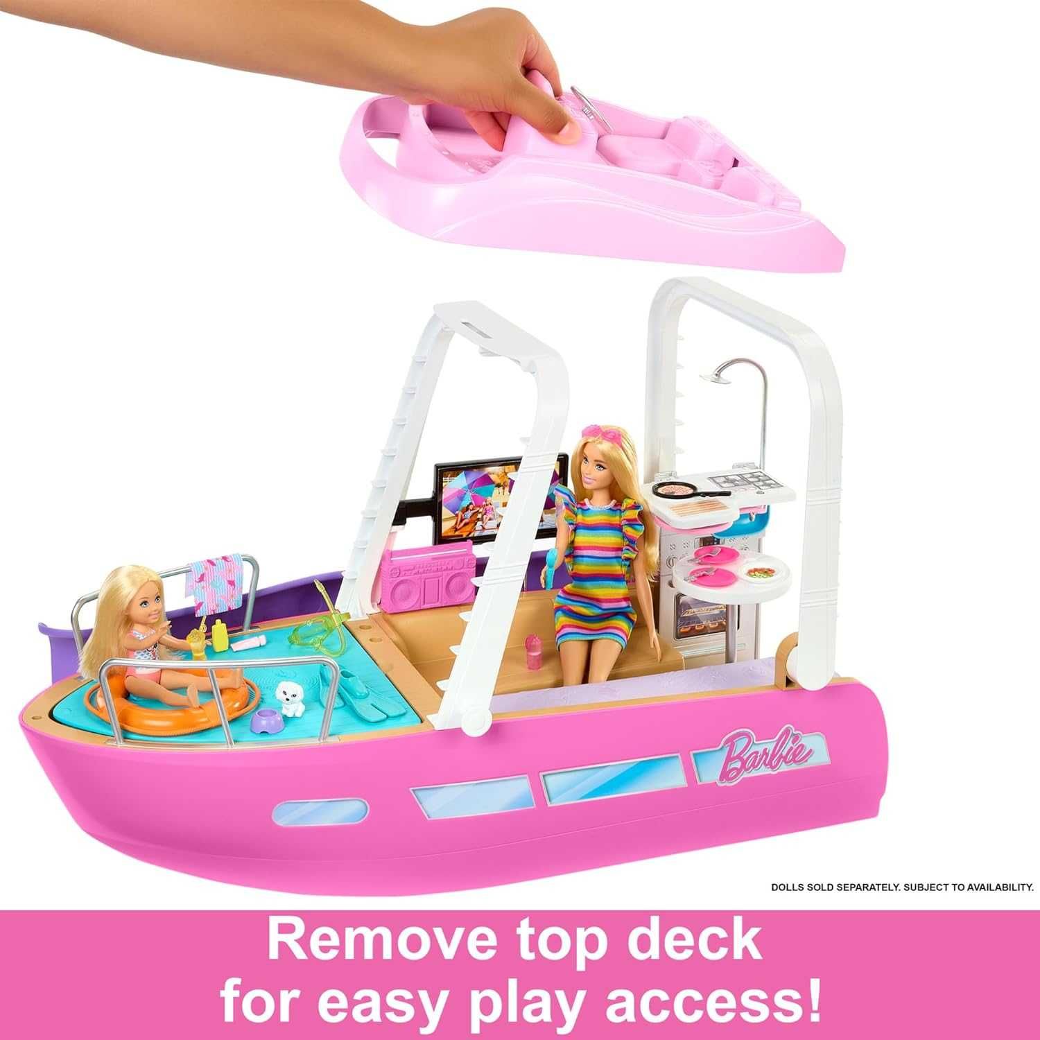 Великий ігровий набір Barbie Dream Boat, Pink with 6 Play Areas