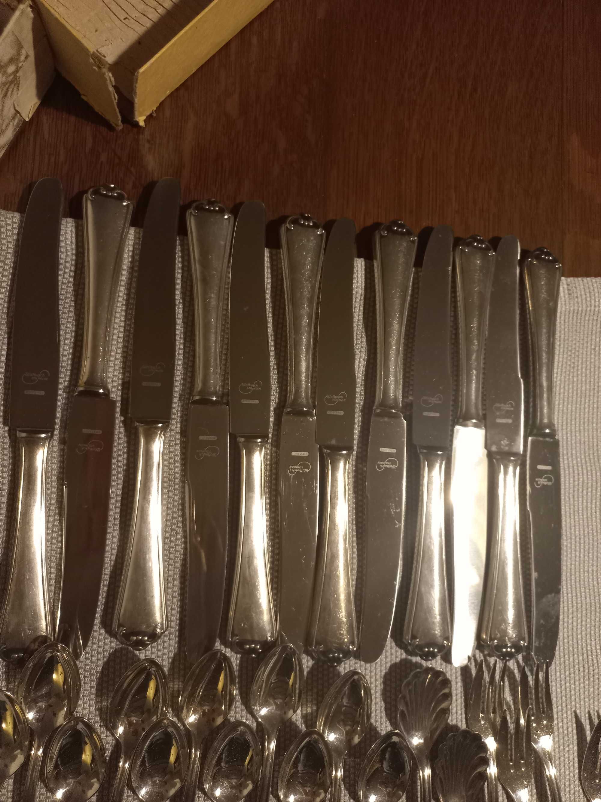 Komplet posrebrzanych sztućców WALBUSCH Solinger 12 osób platery 100