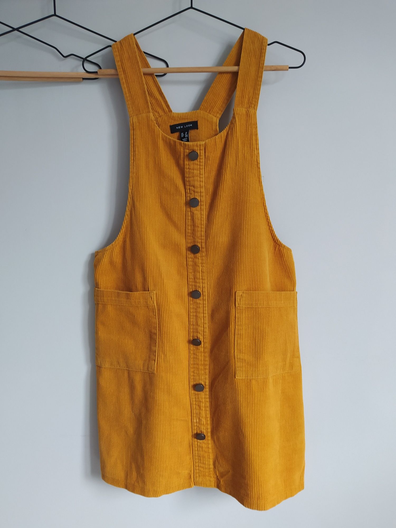 Miodowa  żółta, pomarańczowa spódnica ogrodniczka New Look 40