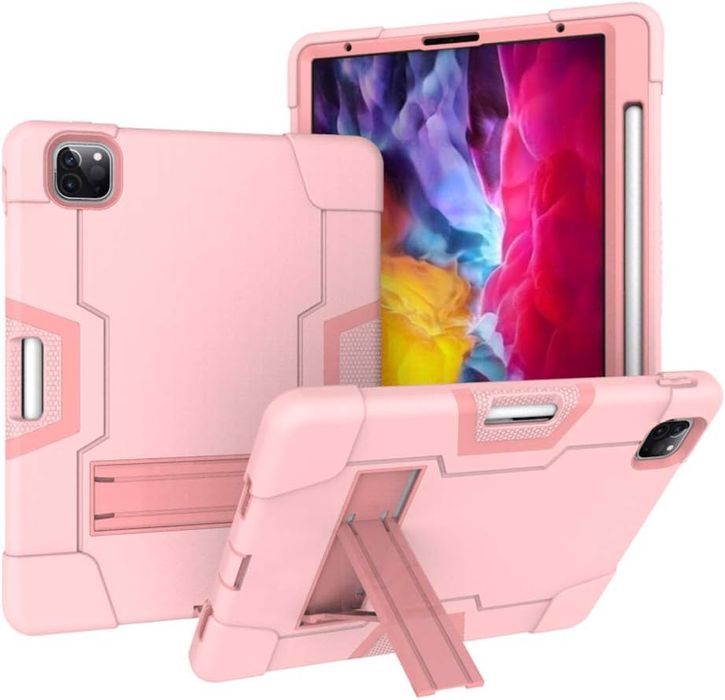 etui case do ipad pro 12.9 2021 z podstawką róż