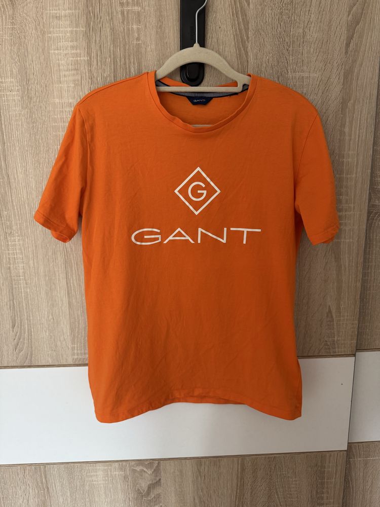 Koszulka Gant S tshirt Old Money logowana pomarańczowa Modna damska