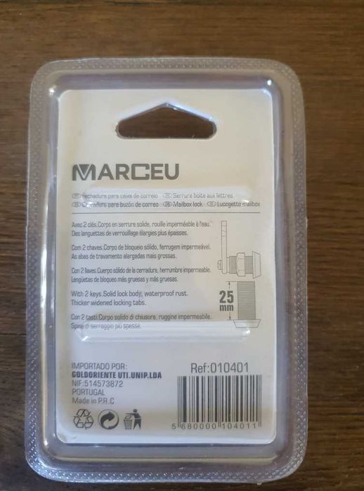 fechadura para caixas de correio ou armários/ cacifos