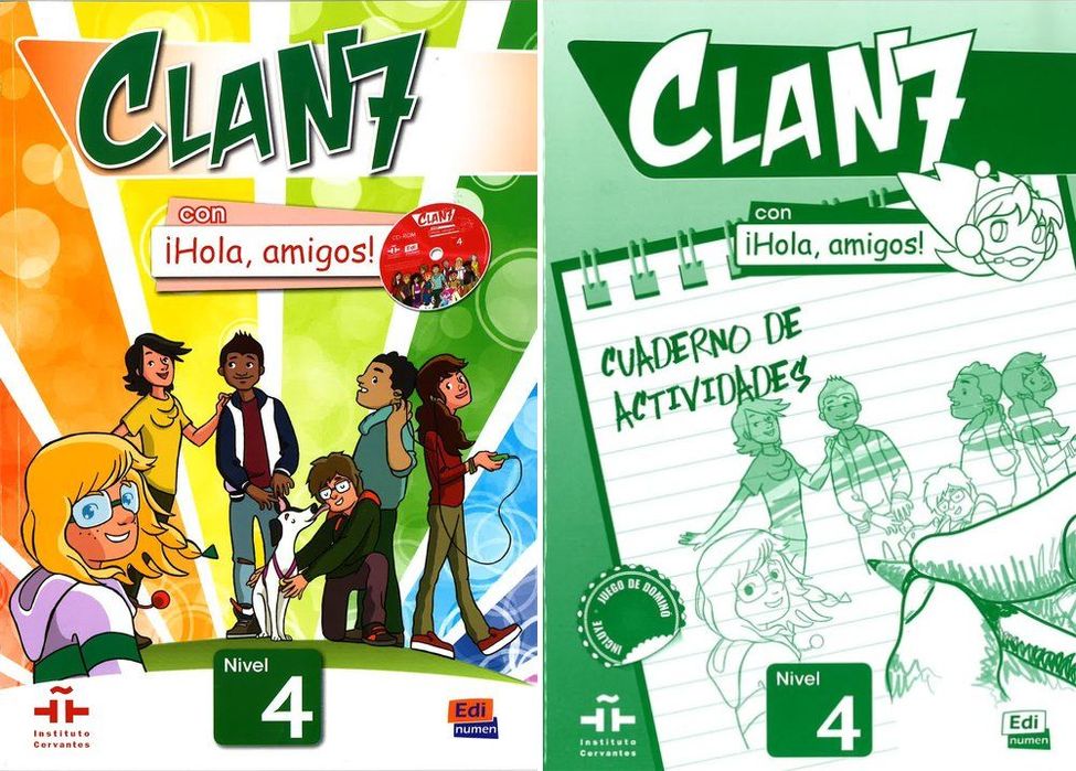 Clan 7 Con Hola Amigos 4 Język Hiszpański Podręcznik + Zeszyt Ćwiczeń