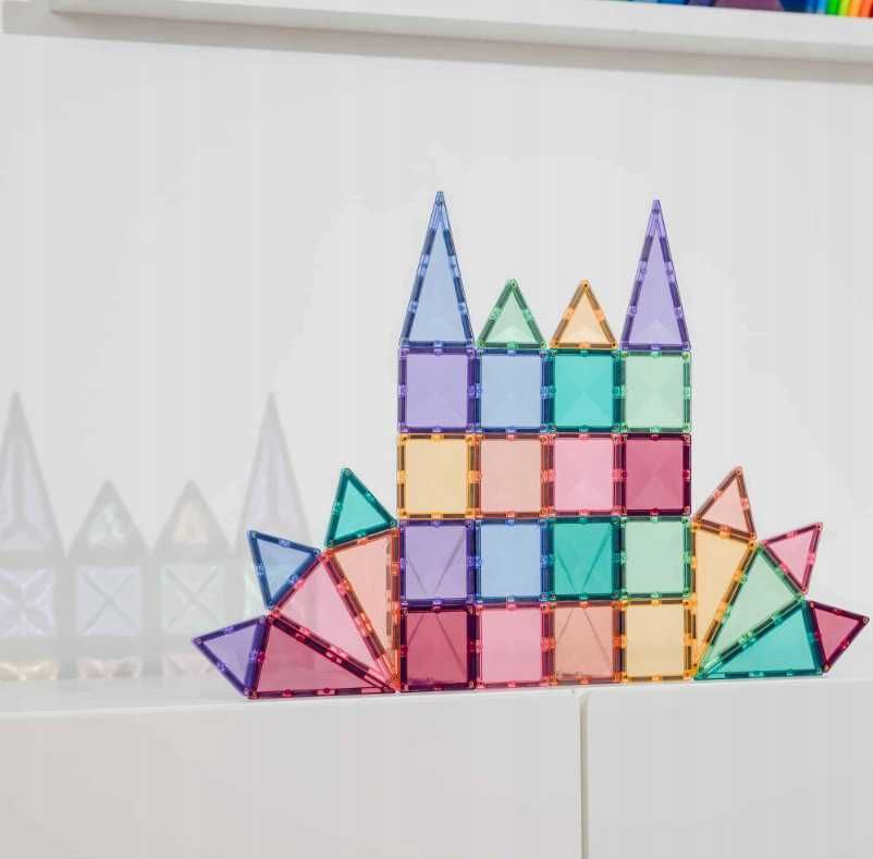 Connetix Pastel Mini 32 el. – Klocki Magnetyczne 3D dla Dzieci