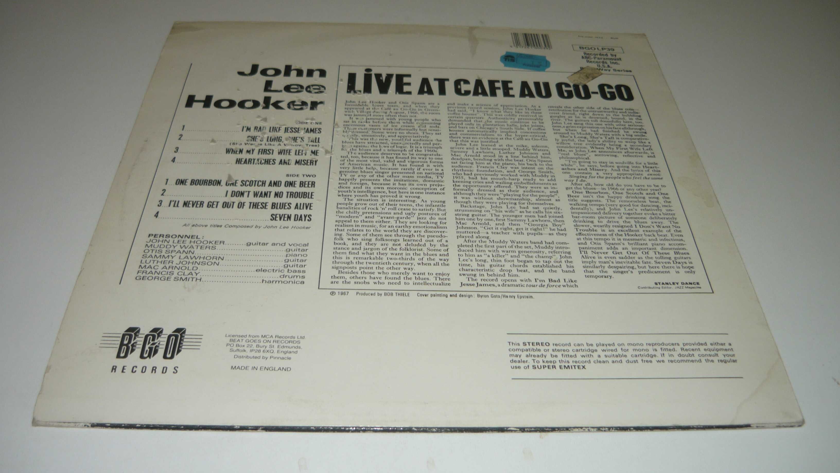 John Lee Hooker live at cafe au-go-go LP