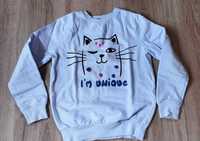 Bluza z kotkiem dla dziewczynki rozmiar 134