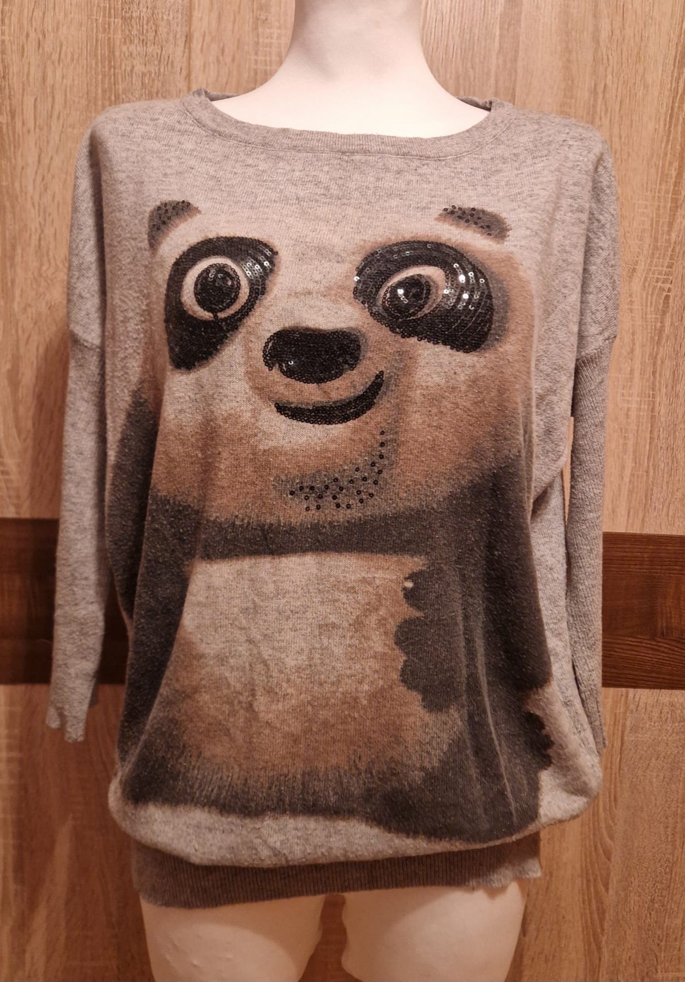 Przepiękny sweter kimono bluza panda Kung fu panda grey cudo miś