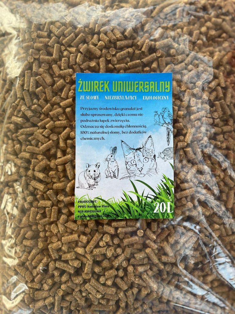 2x 20L Ekologiczny żwirek dla zwierząt ze słomy