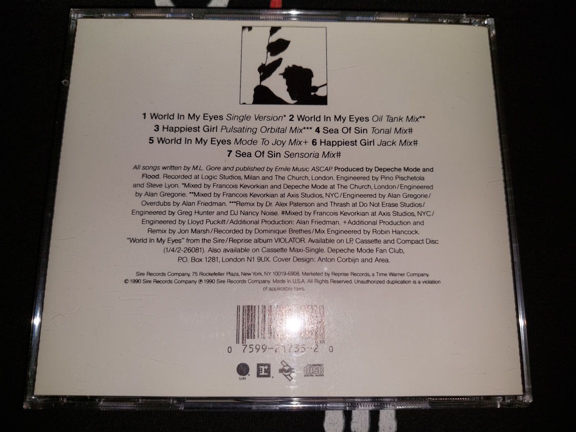 Depeche Mode World In My Eyes ( 7 Tracks ) CD 1990 USA