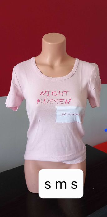 T-shirt damski różowy S 100% bawełna