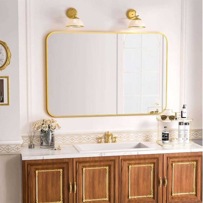 Lustro łazienkowe ścienne prostokąt 60 x 90 mm