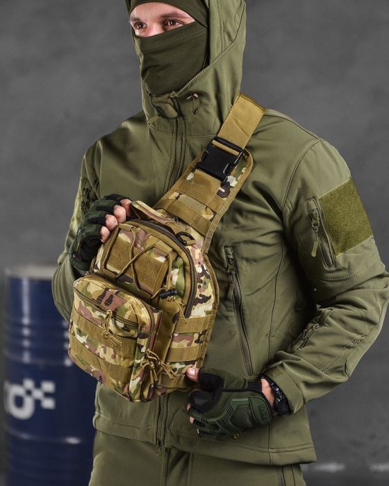 Тактична військова сумка-барсетка через плече мультикам на 6л