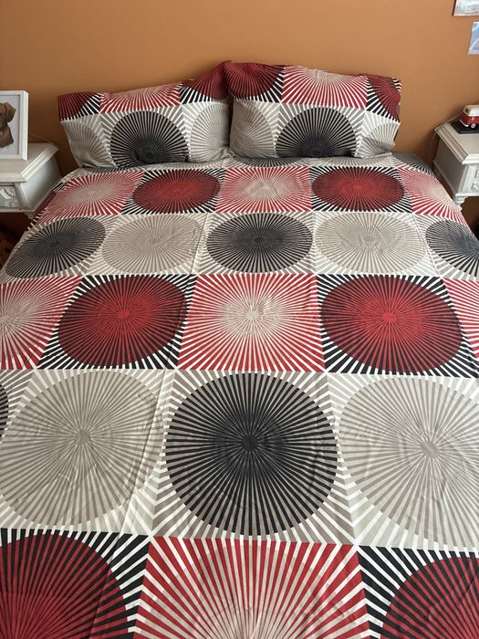 Capa de edredao de casal com duas fases