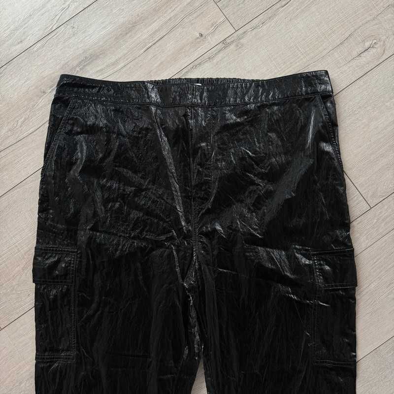 winylowe spodnie duży rozmiar 48 oversize rurki curvy gnieciuchy