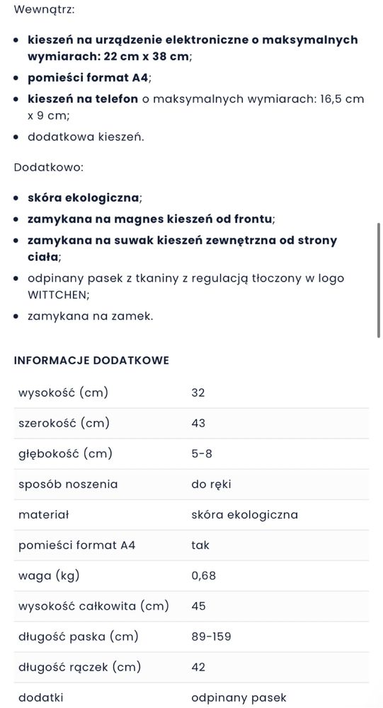 Torba na laptopa Wittchen nowa