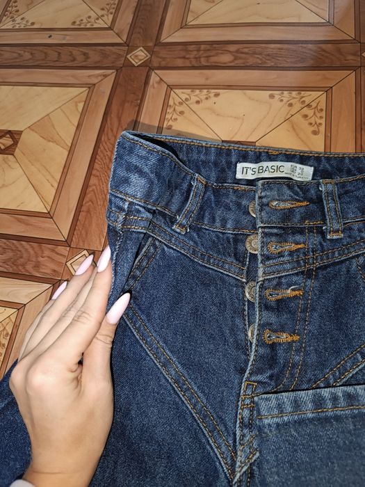 Джинси синие мом