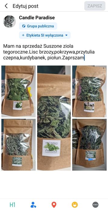 Suszone ziola,pokrzywa kurdybanek przytulia lisc brzozy, piolun