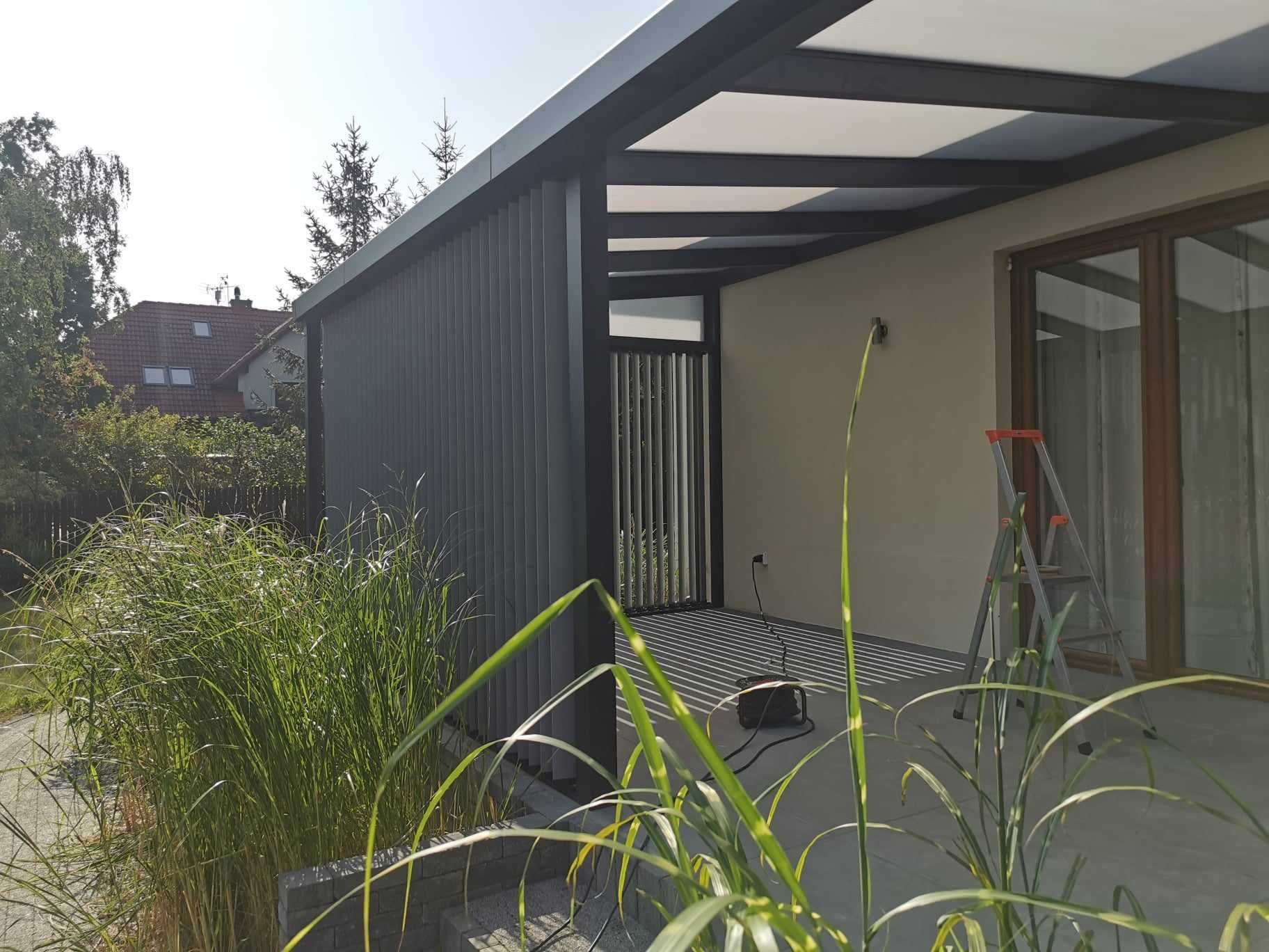 Zadaszenie tarasu Pergola szklane ściany Ruchome Ścianki Aluminium