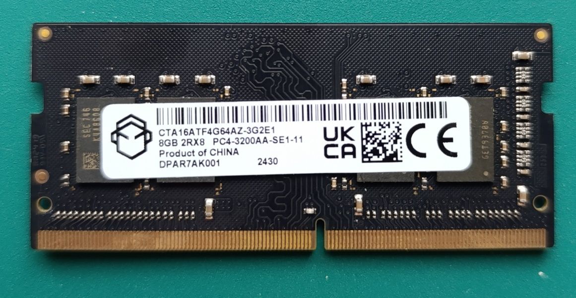 SODIMM 8gb 3200 CTA 16A TF4G64AZ