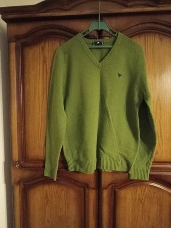 Sweter wełniany oliwka