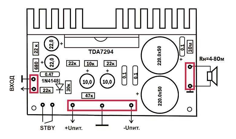 Усилитель мощности (блок УНЧ) на TDA7294 (2х100 Вт)