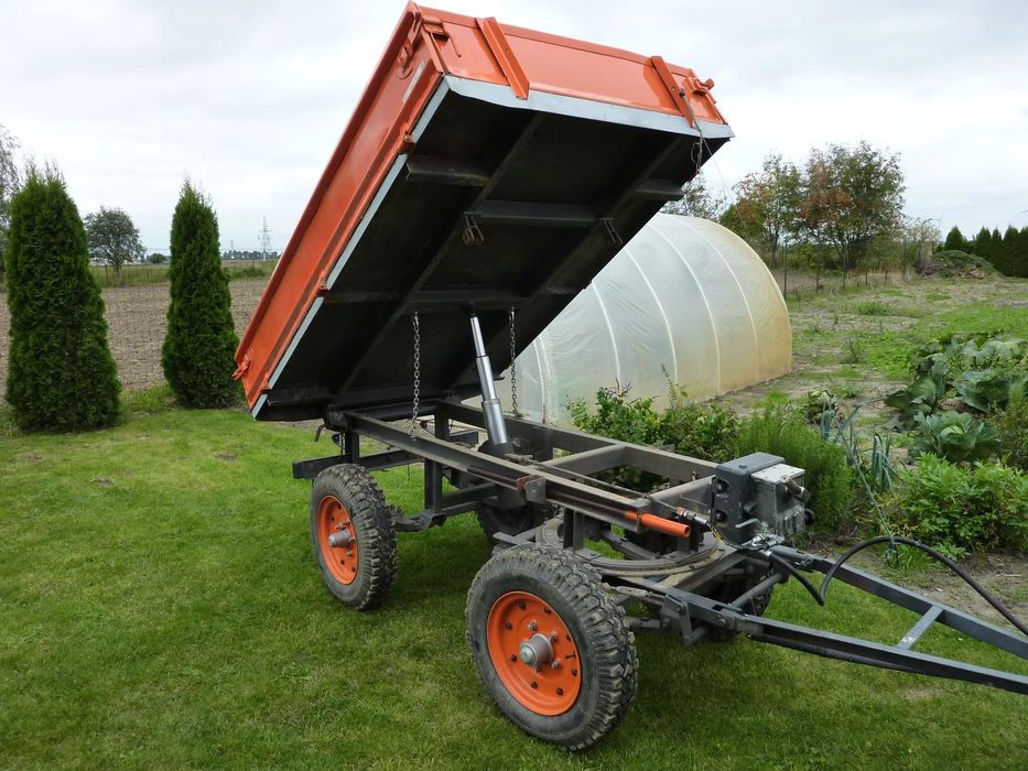 Przyczepka 3x wywrotka do traktorka Kubota Iseki Yanmar i inne