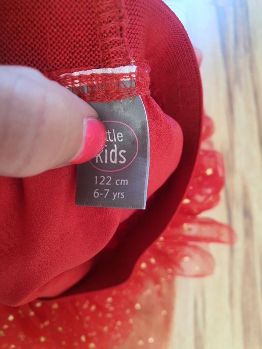 Czerwona spódniczka, świąteczna, Mikołaj