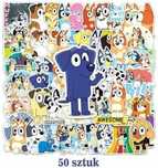 50 sztuk wodoodpornych naklejek z Blue Bluey Bingo i wiele innych