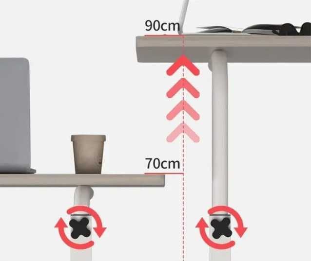 Мобільний стіл 80×40см для ноутбука ДСП дуб Сонома