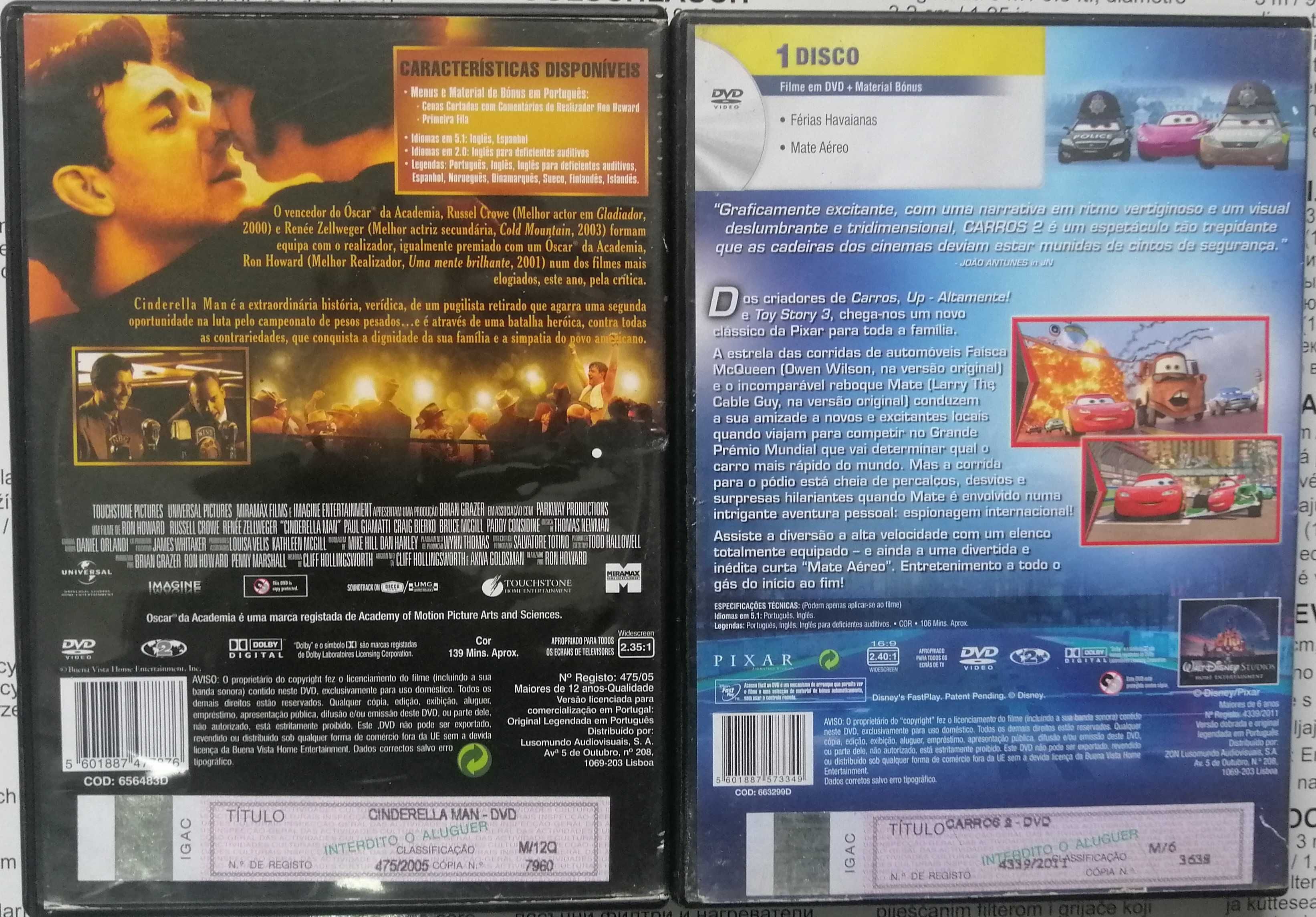 Cinderella man Russell Crowe Carros Pixar