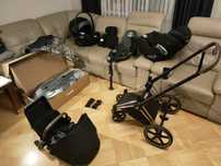 Wózek 4w1, Cybex Priam 3.0, Rose Gold, fotelik Cloud Z, fotelik do aut