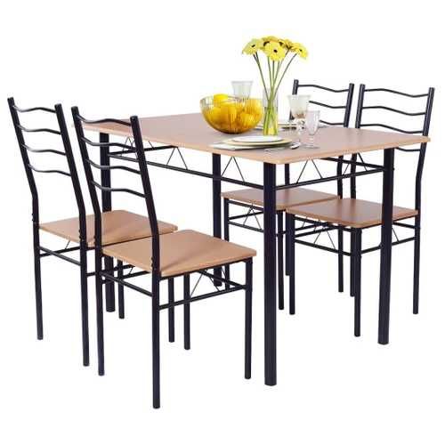Drewniany stół do jadalni z 4 krzesłami