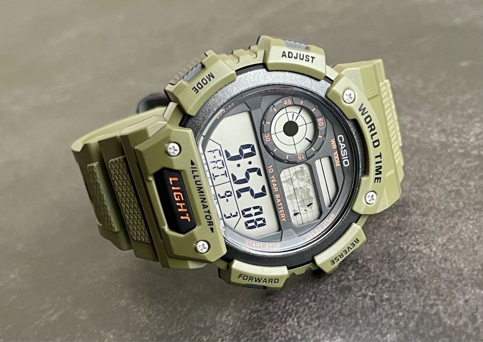 Годинник чоловічий Casio AE-1400WH-3A новий оригінальний тактичний