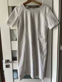 Biala azurowa sukienka 40/42 śliczna elegancka XL