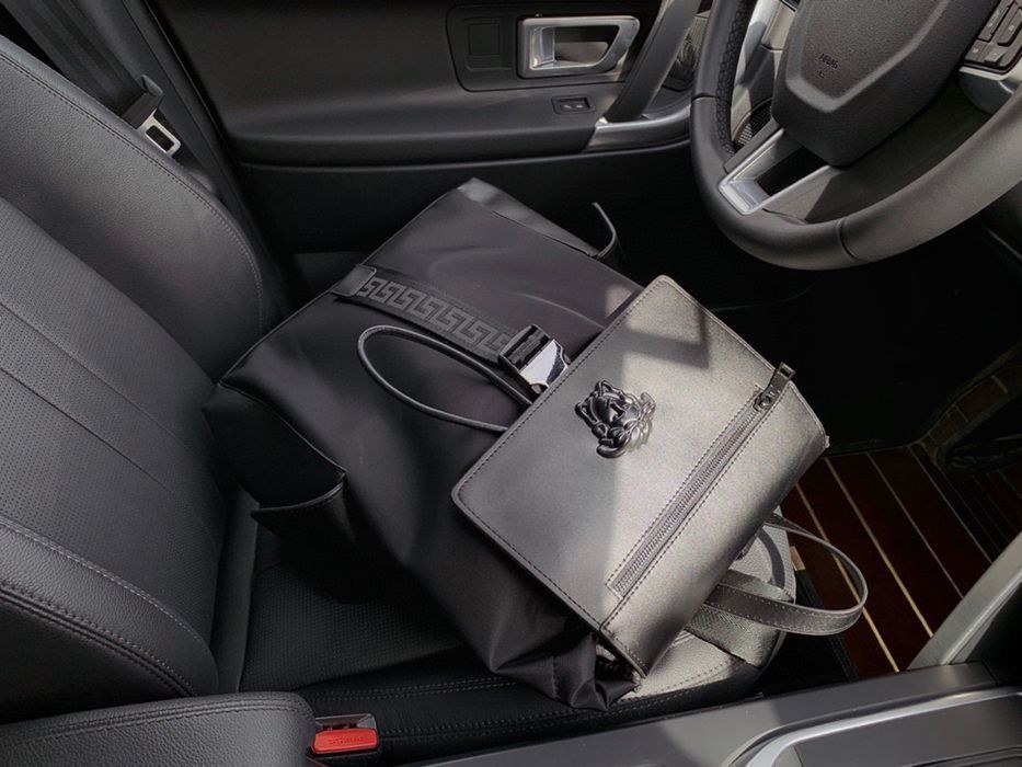 VERSACE рюкзак портфель ранец мужской черный кожаный