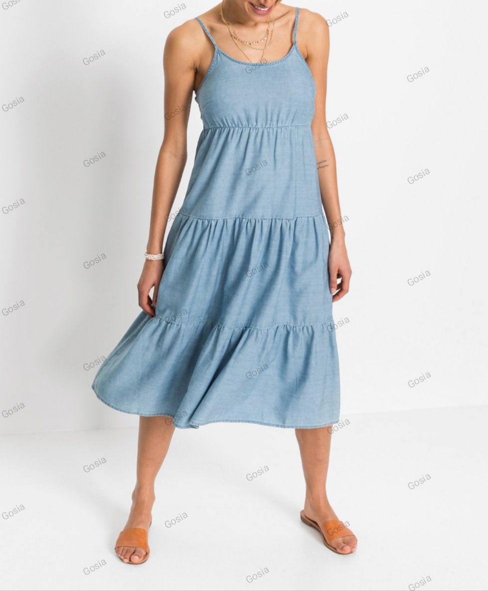 Sukienka oversize w optyce dżinsowej TENCEL/ Lyocell