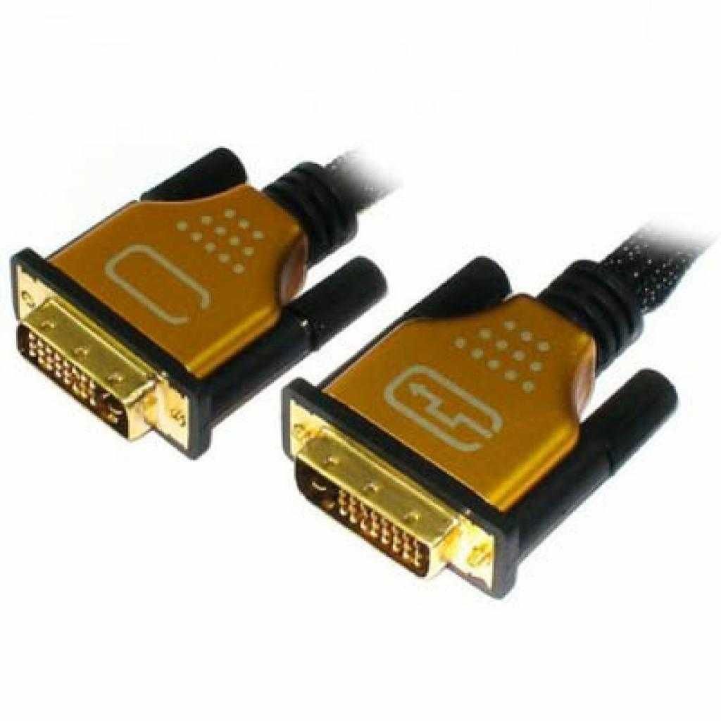 Золотий кабель мультимедійний DVI to DVI, 2м, обплетений