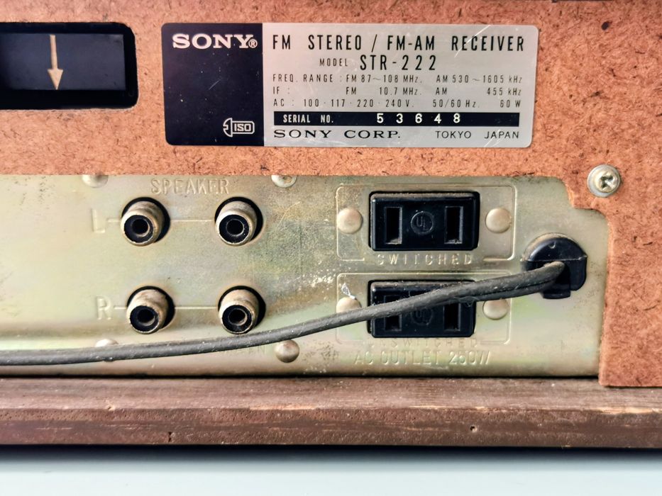 Sony STR-222 Amplificador - Sintonizador AM/FM