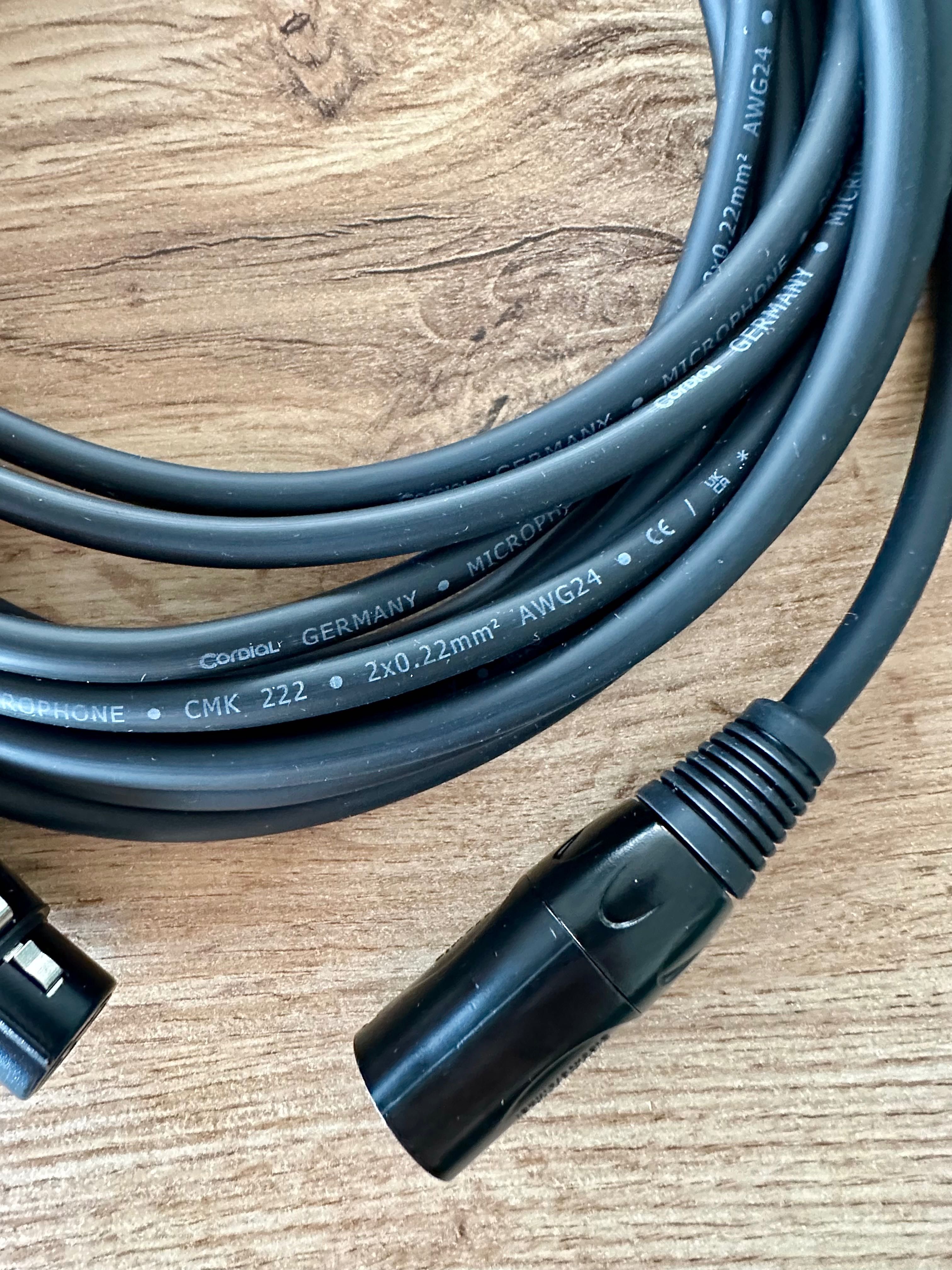 Kabel mikrofonowy 6 metrów XLR Cordial sztuk 2 cmk 222
