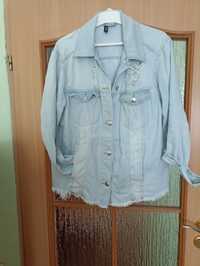 Kurtka jeansowa oversize L.  h&m dziury strzępiona