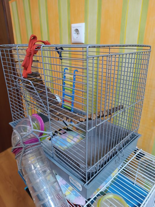 Двойная Клетка для грызунов хомяков крыс с лотком.Общяя высота: 56,7см