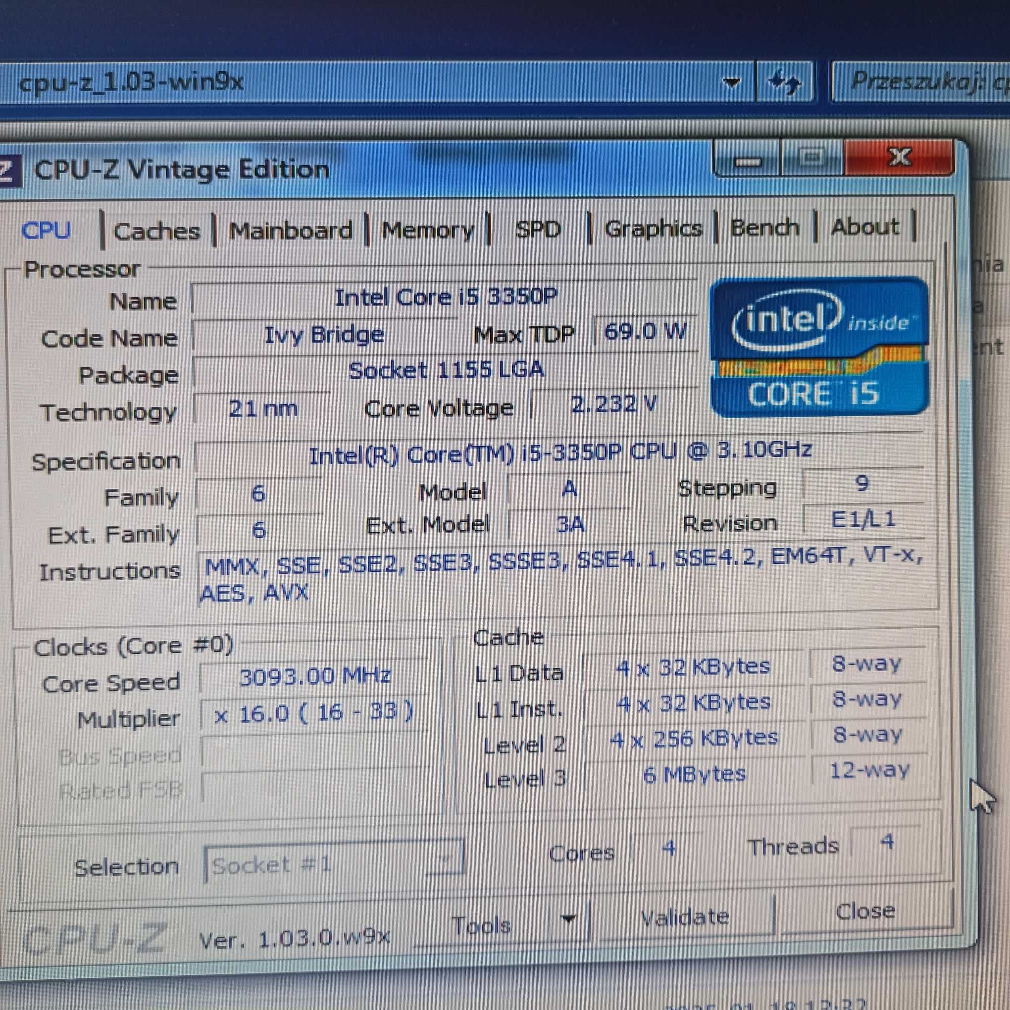Sprawny komputer: Intel i5-3350P 4x3,1GHz/RAM8/SSD120+HDD500/GT520