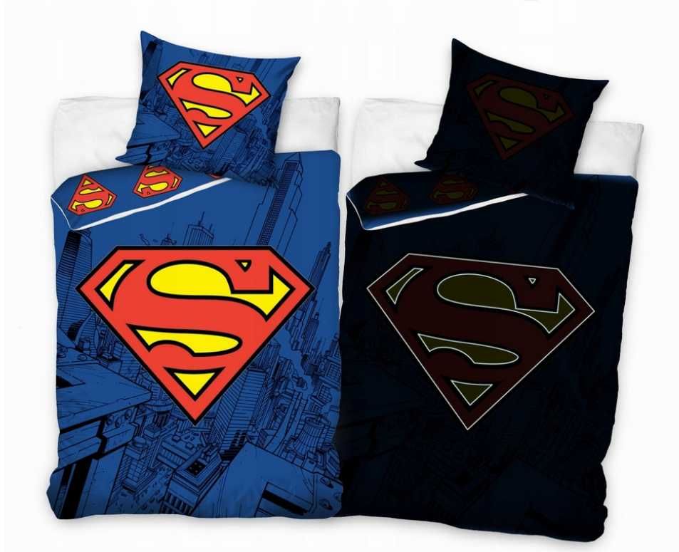Pościel świecąca 160x200 Superman supermen bawełna
