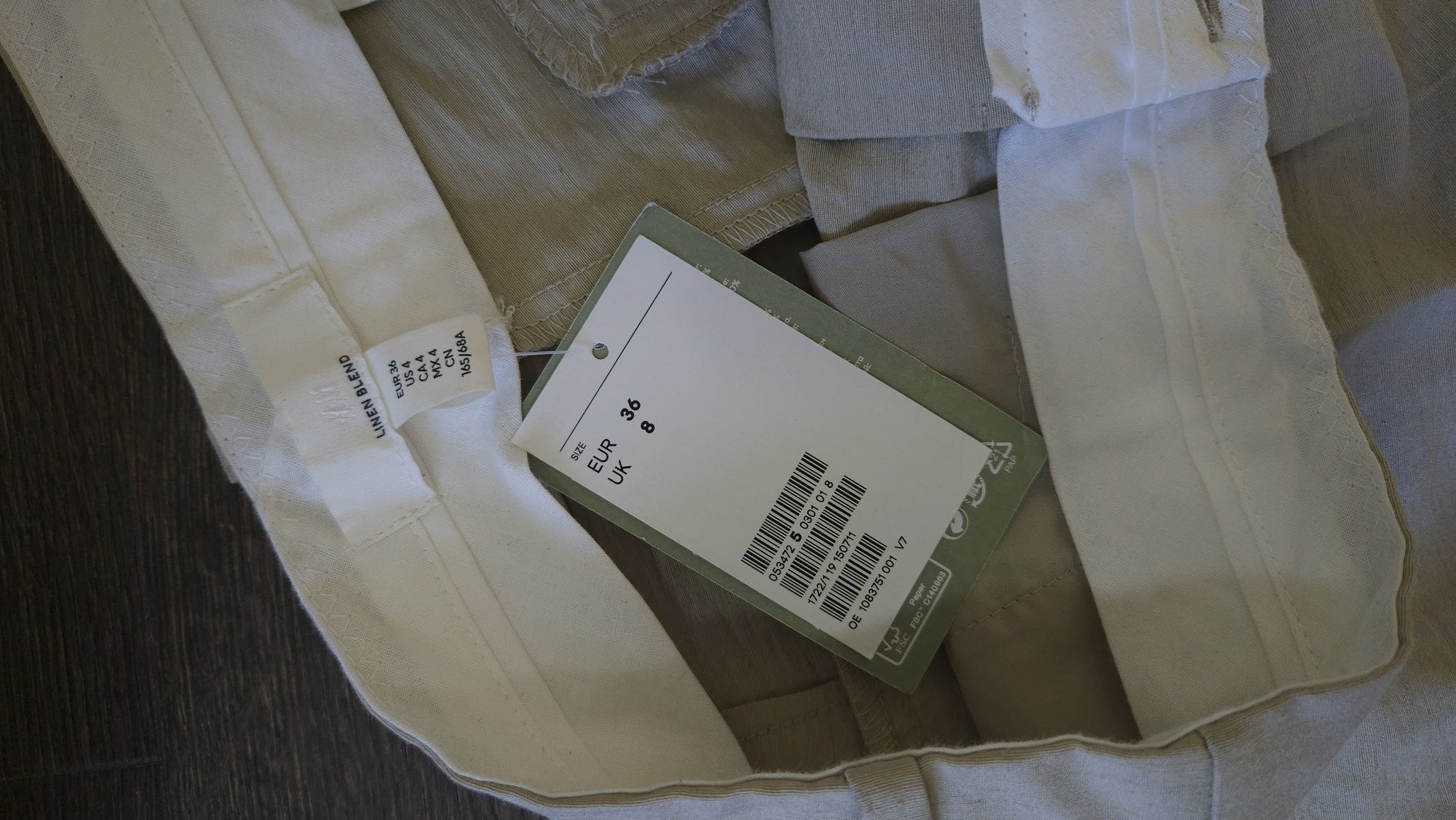Лляні штани H&M 36