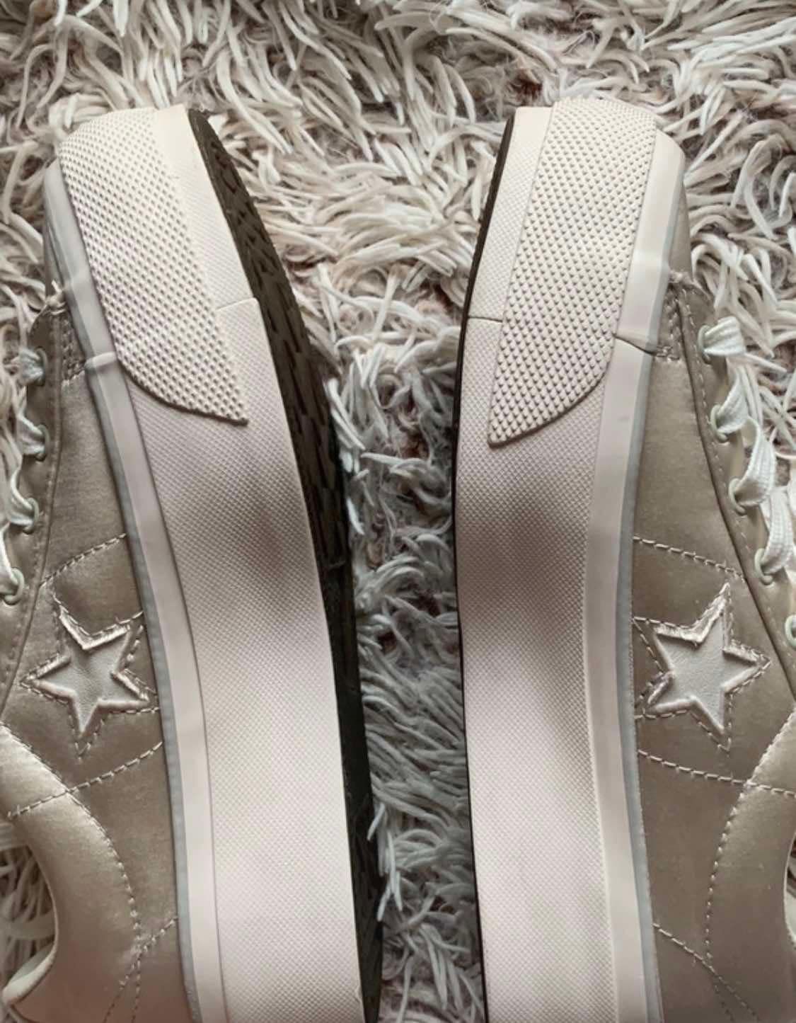 Converse tenisówki all star na platformie białe srebrne sneakersy
