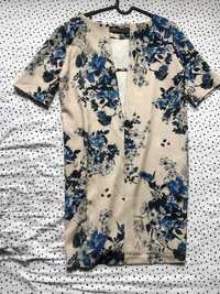 Piękna sukienka w kwiaty na lato prosty fason 38 M Only Zalando