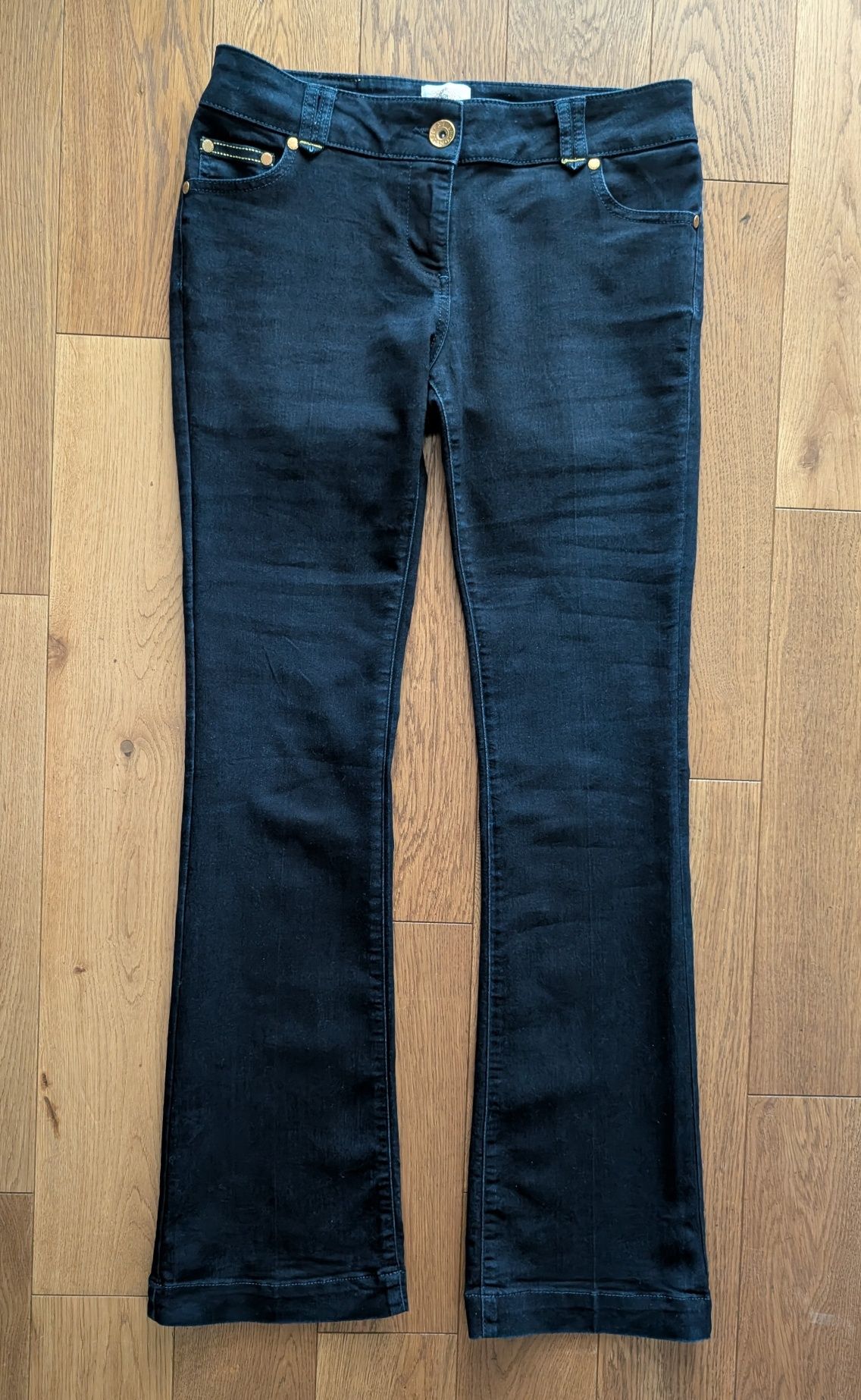 Spodnie damskie jeansy River Island M 38 szeroka prosta nogawka denim