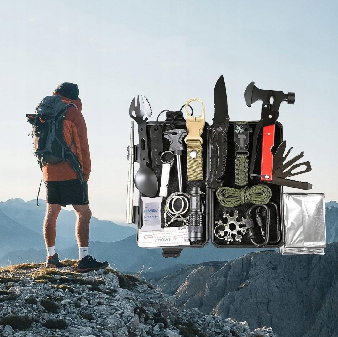 Taktyczny Zestaw Przetrwania 60w1 z Multitoolem i Nóżem – Survival Bus
