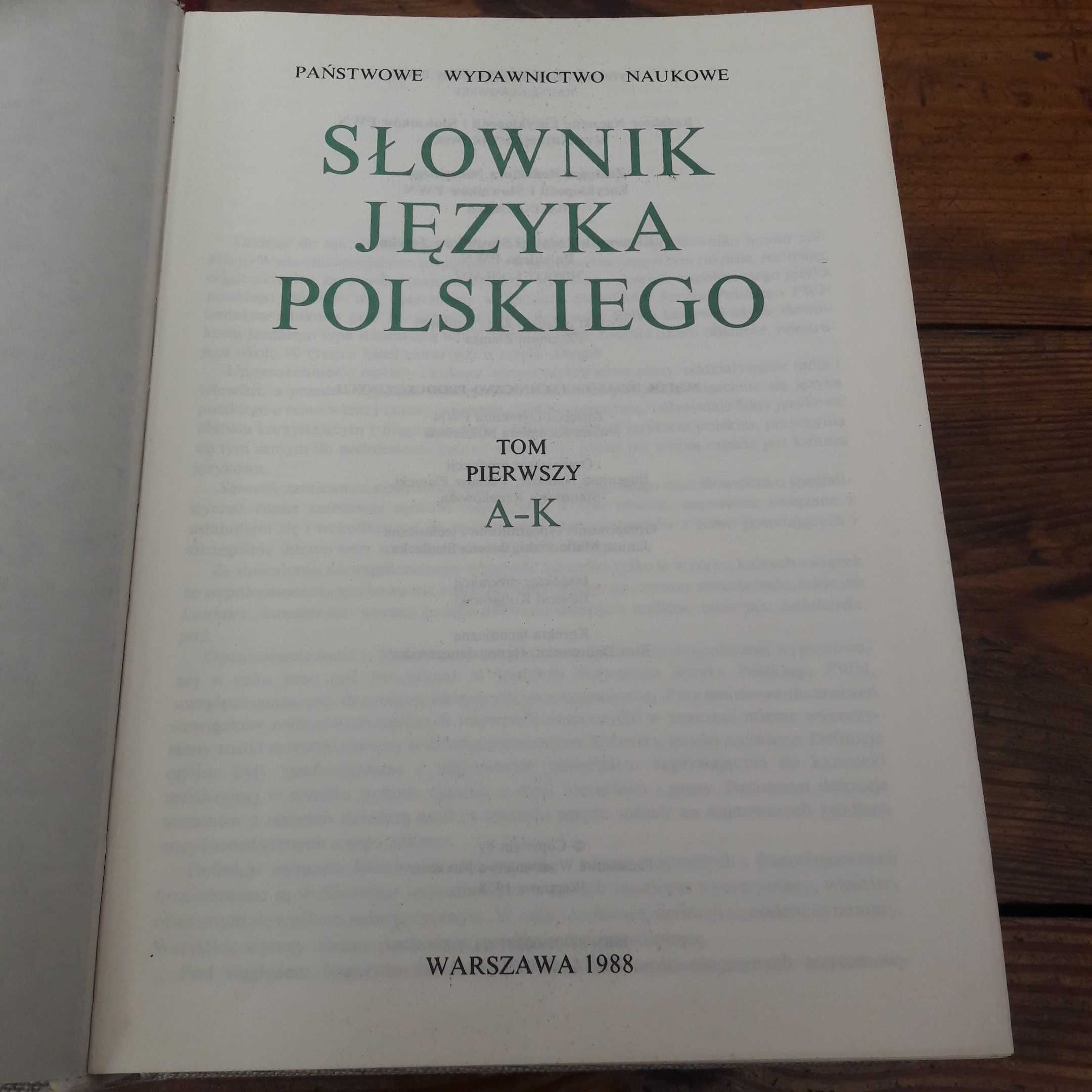 Słownik języka polskiego Tom I-III PWN